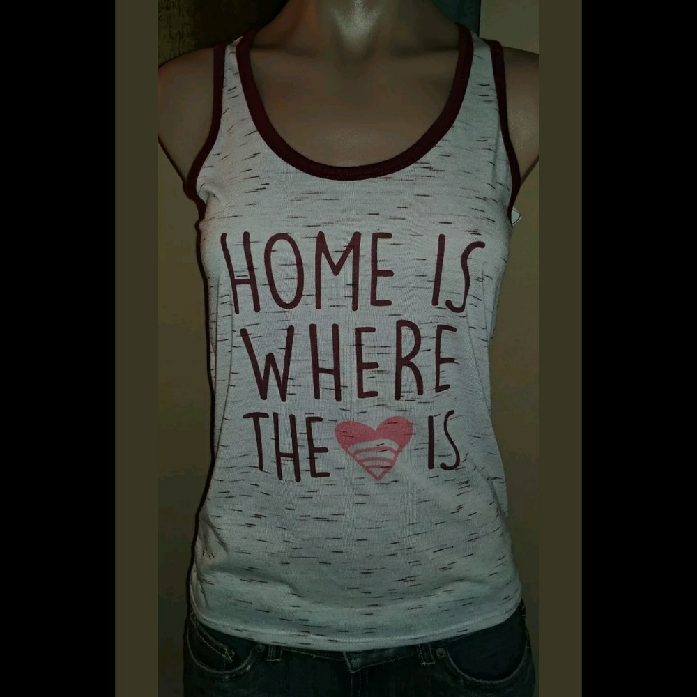 PRINT SHOP HOME IS WHERE THE HEART IS TANK SHIRT